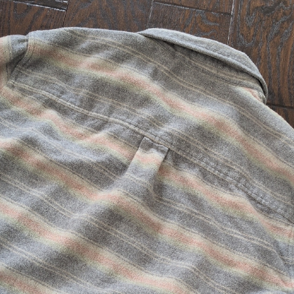 MARINE LAYER I Striped Vintage Style Cotton-Wool Blend Button Front Shirt, L - Picture 14 of 15